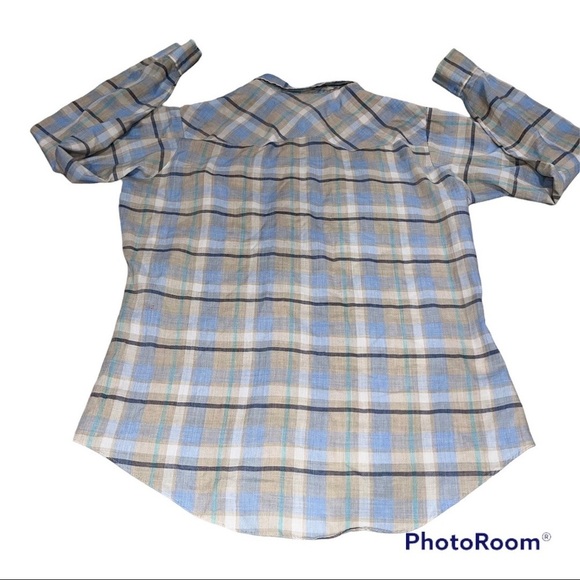 Vintage White Tab Levi’s Plaid Pearl Snap Shirt - Picture 3 of 9